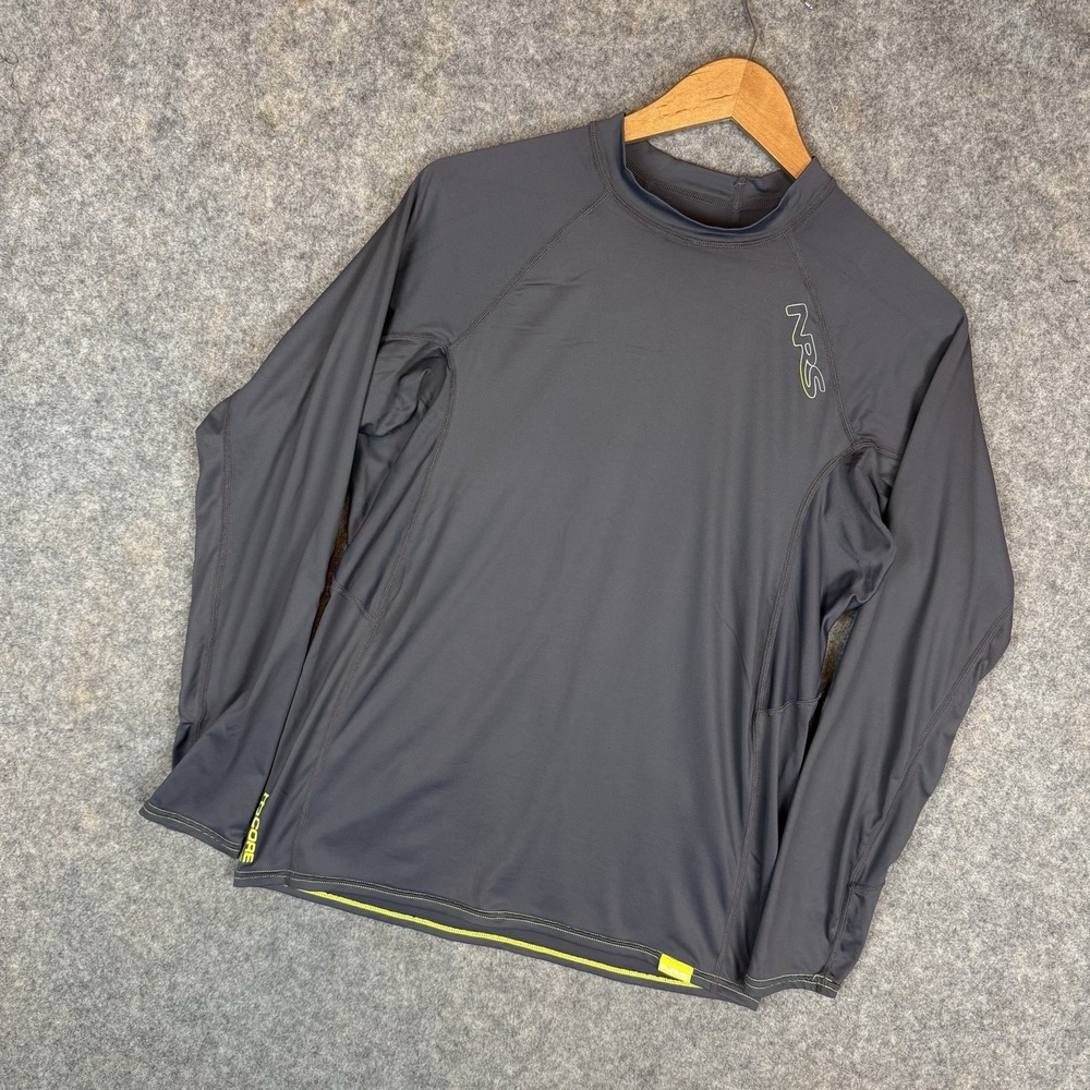 NRS Rash Guard Mens Medium Gray H2Core Stretch Swim Paddle Raft Surf Beach - Picture 3 of 12
